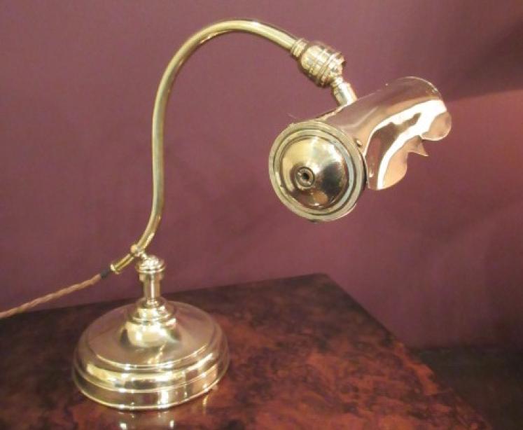 Antique Polished Brass Adjustable Desk Lamp - Image 3