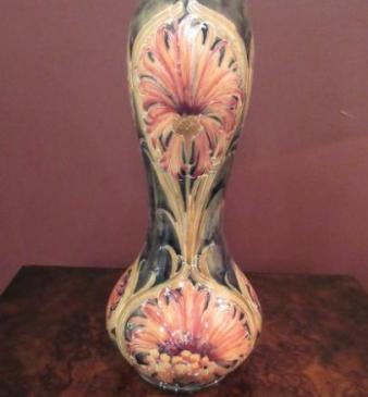 Antique Moorcroft Cornflower Tall Shaped Vase