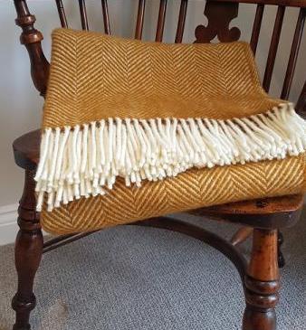 Tweedmill Fishbone English Mustard Throw 