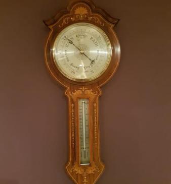 Superb Quality Antique Rosewood Sheraton Inlaid Barometer