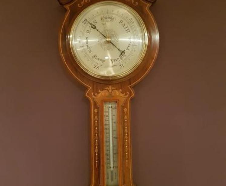 Superb Quality Antique Rosewood Sheraton Inlaid Barometer - Image 1