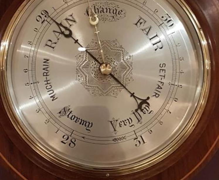 Superb Quality Antique Rosewood Sheraton Inlaid Barometer - Image 2