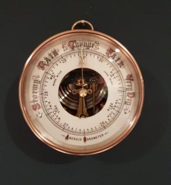 Antique Porcelain Dial Skeletonised Marine Barometer