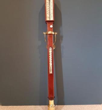 Superb Antique Mahogany Marine Stick Barometer on Gimble