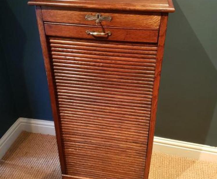 Edwardian Solid Oak File Cabinet - Image 1