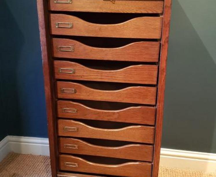 Edwardian Solid Oak File Cabinet - Image 2
