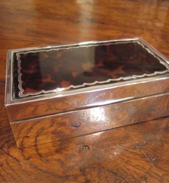 Top Quality George V Silver & Tortoiseshell Box