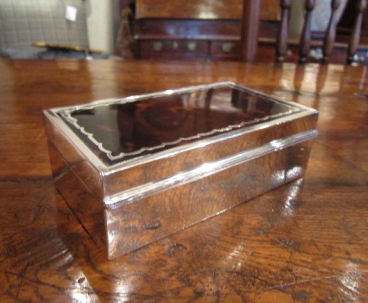 Top Quality George V Silver & Tortoiseshell Box - Image 4