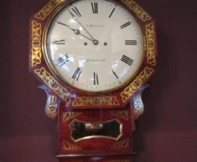 Superb Regency Brass Inlaid Double Fusee Wallclock - Image 1