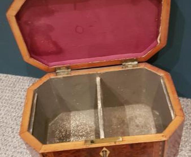 Superb Antique Regency Burr Yew Tea Caddy - Image 3