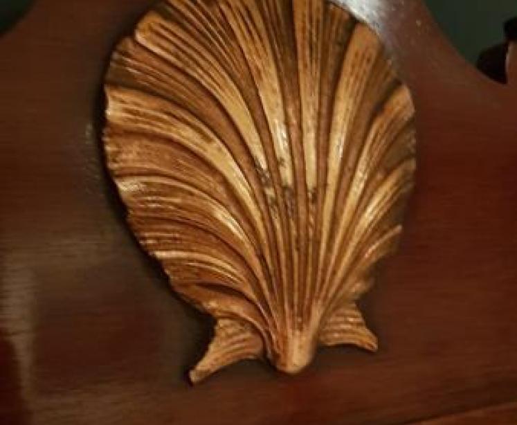 Antique Mahogany Sheraton Inlaid Wall Mirror - Image 3