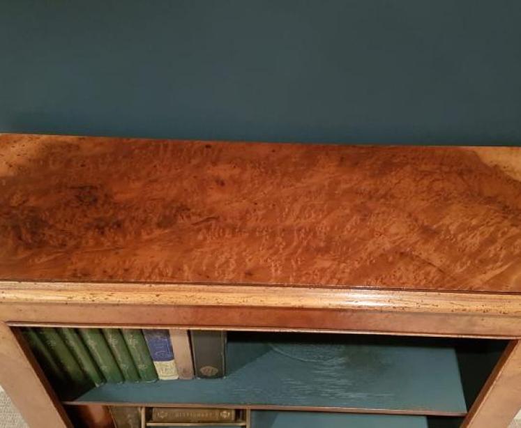 Superb Victorian Burr Walnut Bookcase - Image 5