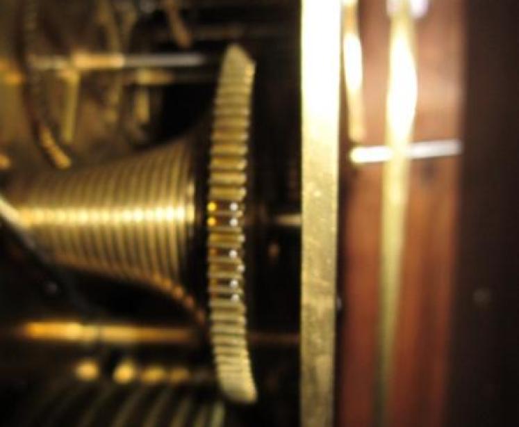 Superb Regency Brass Inlaid Double Fusee Wallclock - Image 5