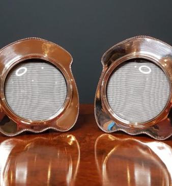 Matching Pair of Antique Edwardian Silver Photo Frames