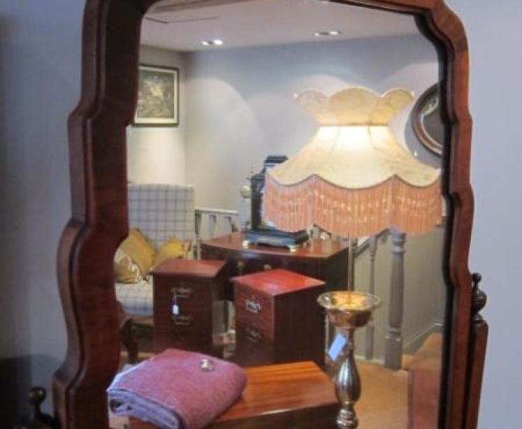 Fine George II Style Walnut Cheval Mirror - Image 2