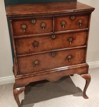 Superb Small George II Walnut Chest on Stand