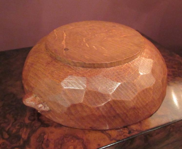 Early Mouseman Adzed Oak Fruit Bowl - Image 4
