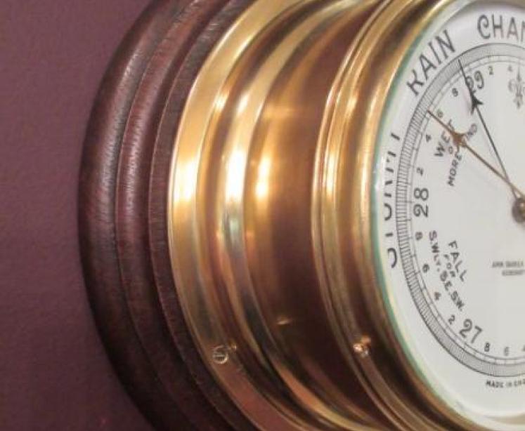 Antique Barker's of London Bulkhead Marine Barometer - Image 2