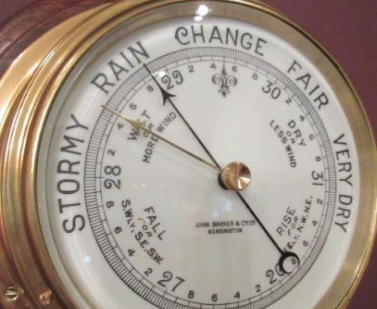 Antique Barker's of London Bulkhead Marine Barometer - Image 4