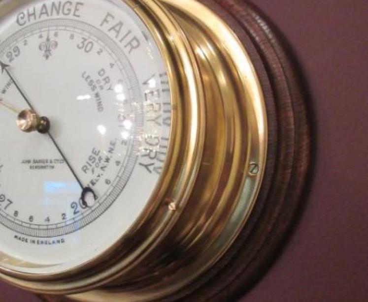 Antique Barker's of London Bulkhead Marine Barometer - Image 5