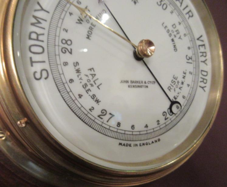 Antique Barker's of London Bulkhead Marine Barometer - Image 6