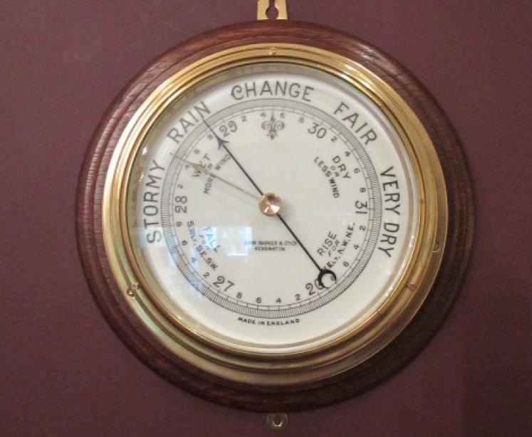 Antique Barker's of London Bulkhead Marine Barometer - Image 7