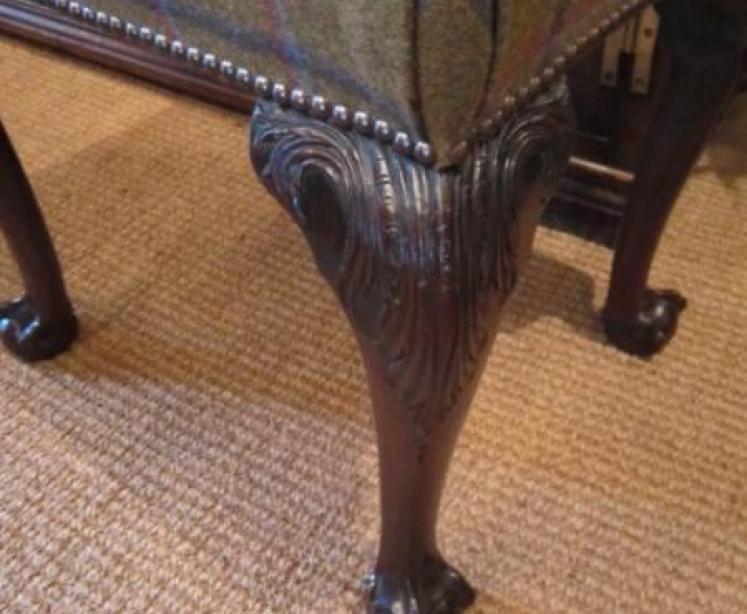 Superb George III Mahogany Cabriole Leg Stool - Image 2