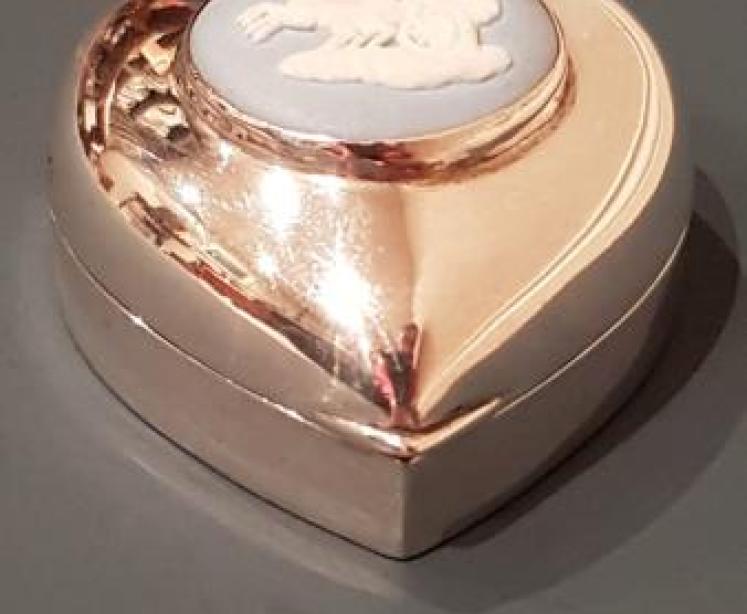 Antique Silver Heart Shaped Ring Box - Image 7