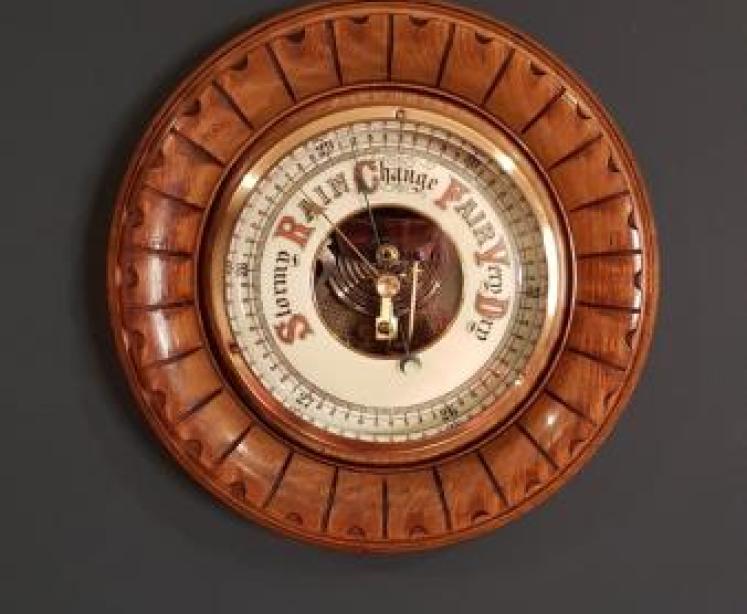 Antique Victorian Walnut Cased Barometer - Image 6