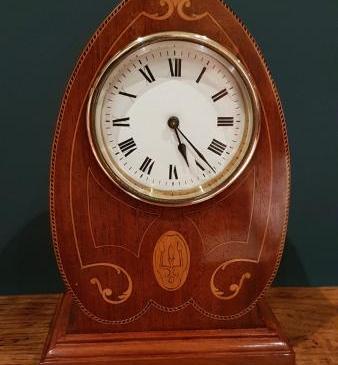 Superb Late Victorian Inlaid Mahogany Mantel Clock