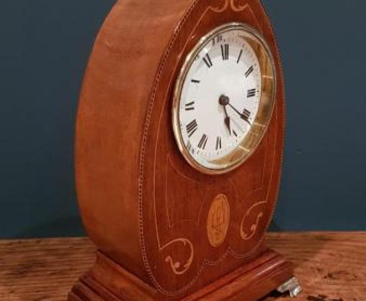 Superb Late Victorian Inlaid Mahogany Mantel Clock - Image 6