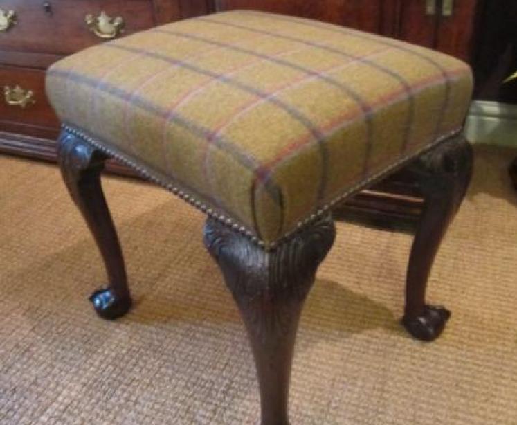 Superb George III Mahogany Cabriole Leg Stool - Image 5