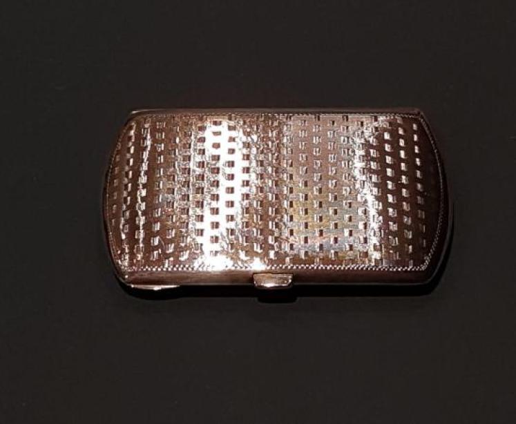 Antique Silver & Blue Banded Enamel Card Case - Image 6