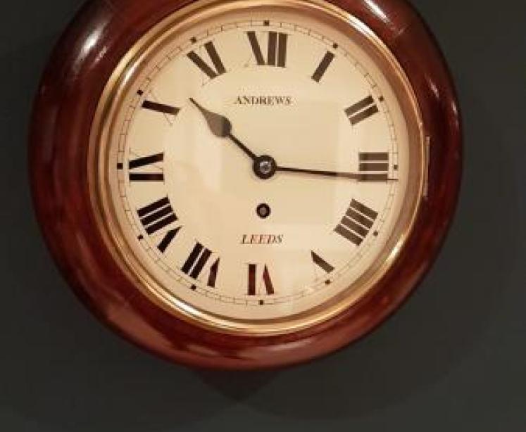 Small Antique Mahogany 8 Day English Dial Clock - Image 1