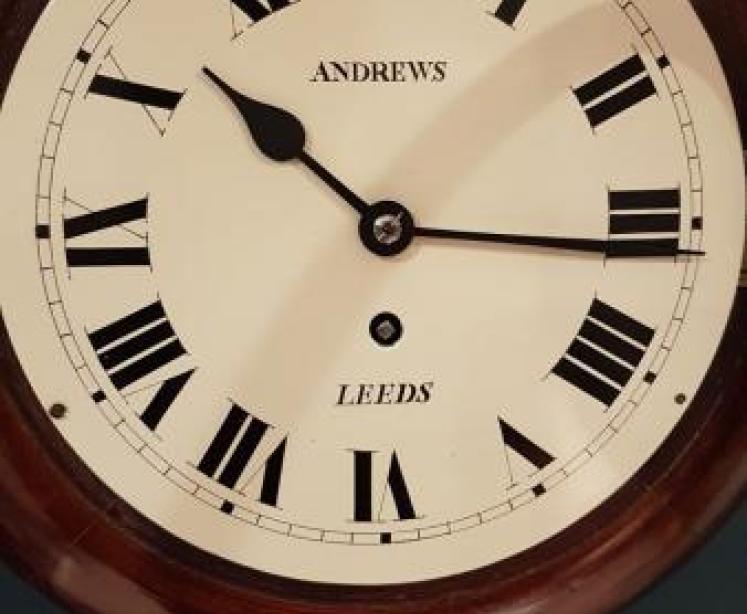 Small Antique Mahogany 8 Day English Dial Clock - Image 2