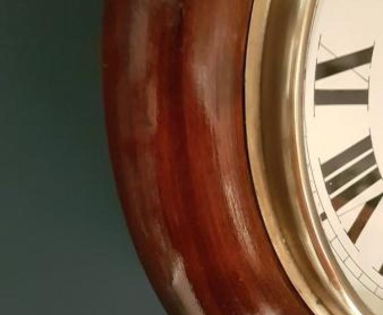 Small Antique Mahogany 8 Day English Dial Clock - Image 3