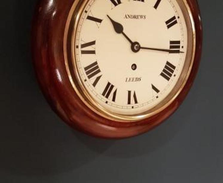Small Antique Mahogany 8 Day English Dial Clock - Image 5