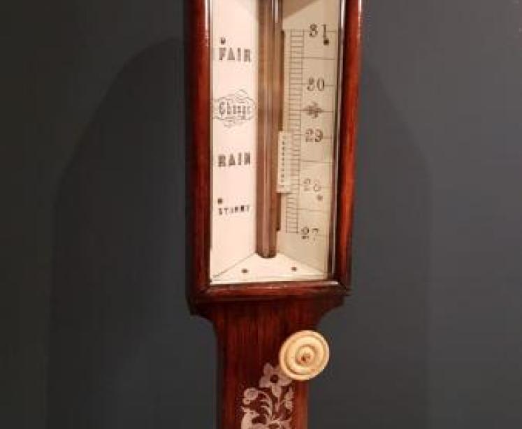 Early Victorian Rosewood Marine Stick Barometer and Gimble - Image 2
