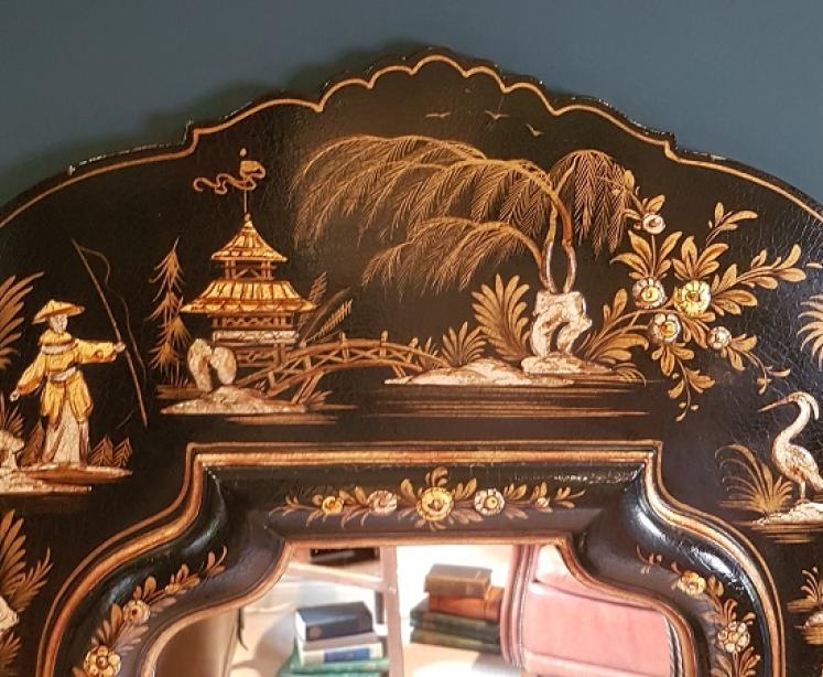 Impressive Large Antique Chinoiserie Mirror - Image 2