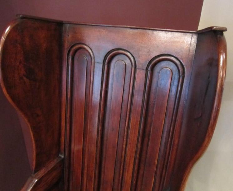 Superb Georgian Oak Panelled Lambing Armchair - Image 4