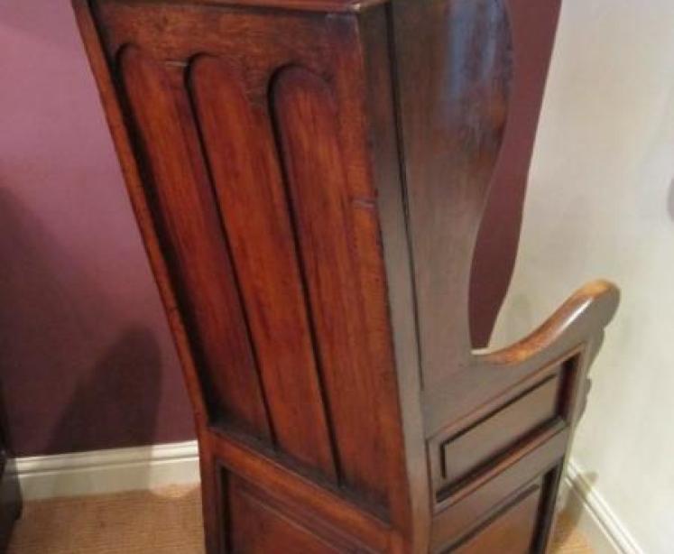 Superb Georgian Oak Panelled Lambing Armchair - Image 5