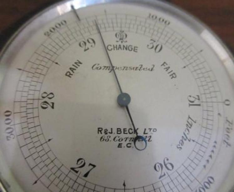 Superb Antique Silver Pocket Barometer & Case - Image 4