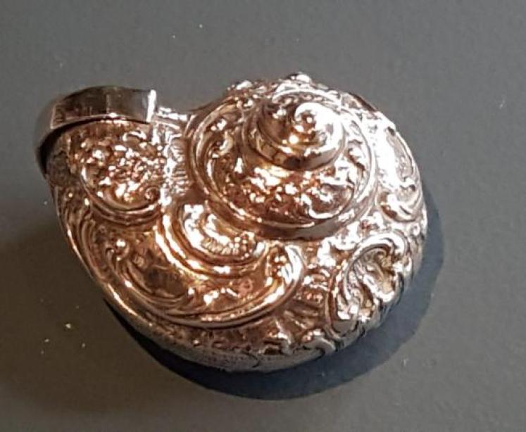 Antique Silver Shell Snuff Box - Image 4