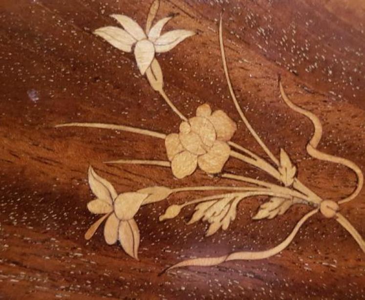 Late Victorian Inlaid Mahogany Stationary Rack - Image 3