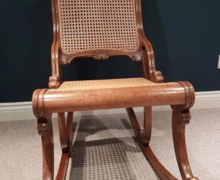 Antique Victorian Walnut Rocking Chair - Image 3