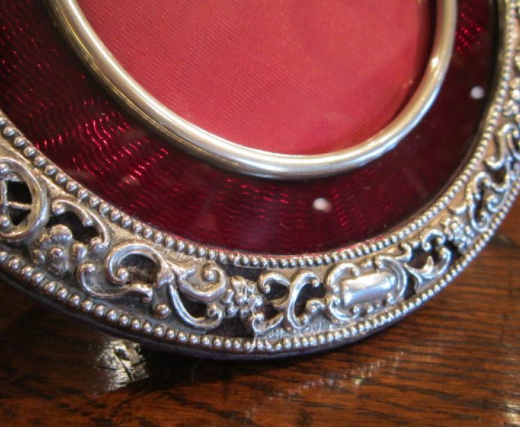 Outstanding Edwardian Silver & Enamel Photo Frame - Image 4