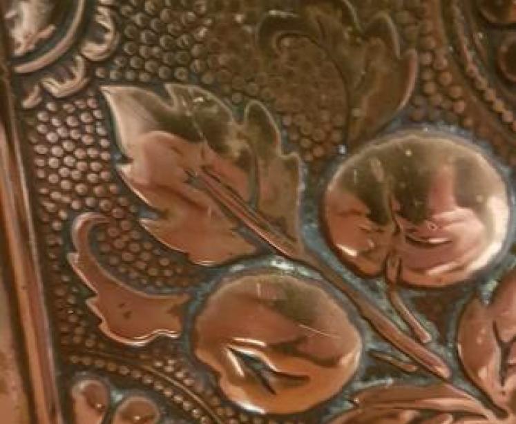 Antique Embossed Brass Planter - Image 4