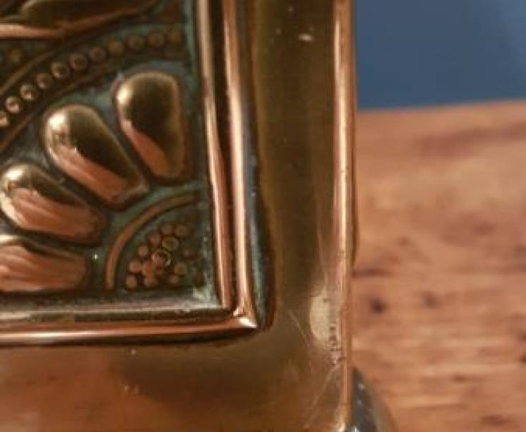 Antique Embossed Brass Planter - Image 5