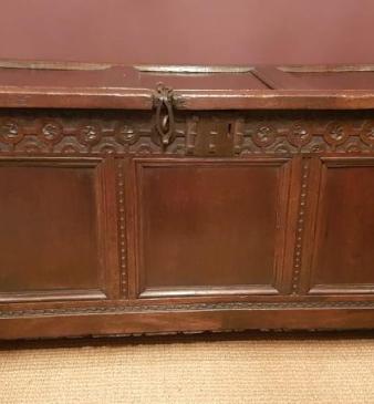 George I Period Oak Three Panel Coffer