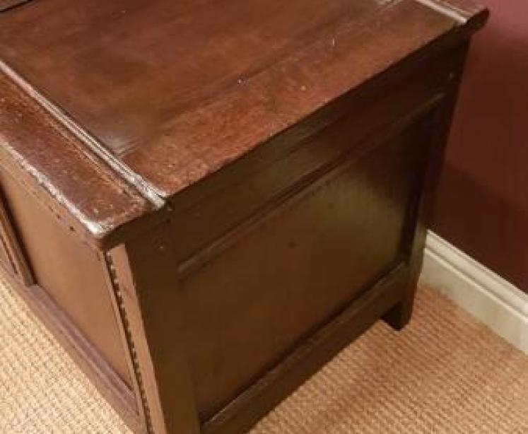 George I Period Oak Three Panel Coffer - Image 3